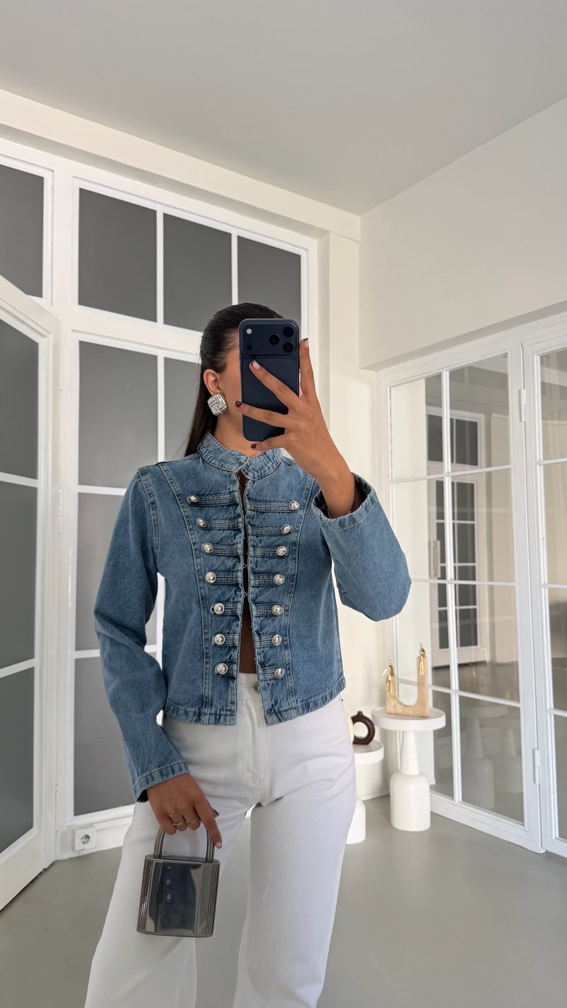Mavi ZR Model Dar Kesim Düğmeli Denim Ceket GAUS-01896