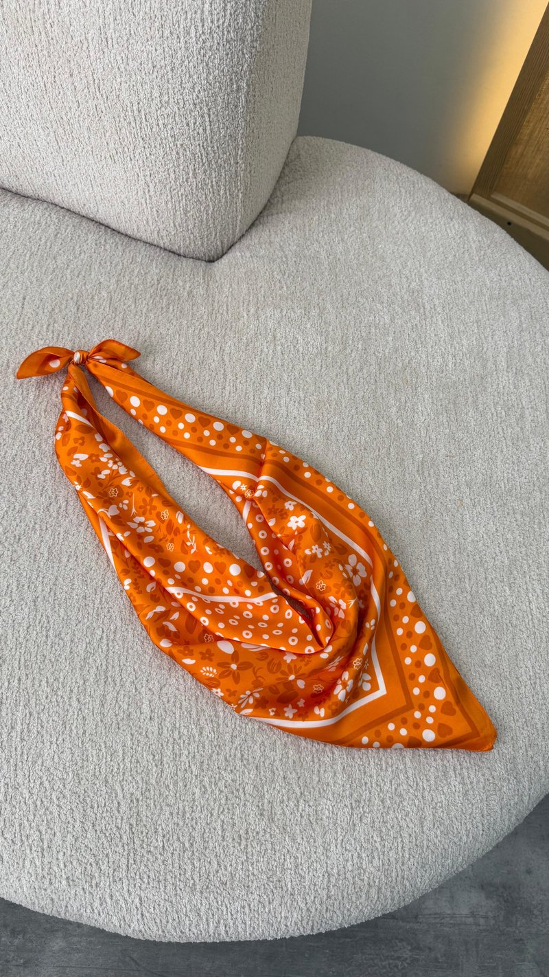 Turuncu Çok Desenli Fular GAUS-00336