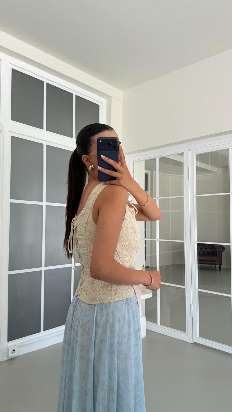 Krem Fistolu Yan Fermuarlı Korse GAUS-01704