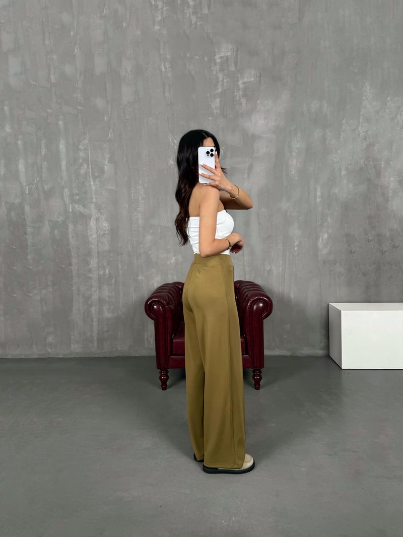 Yeşil Çımalı Premium Modal Pantolon Gaus0006