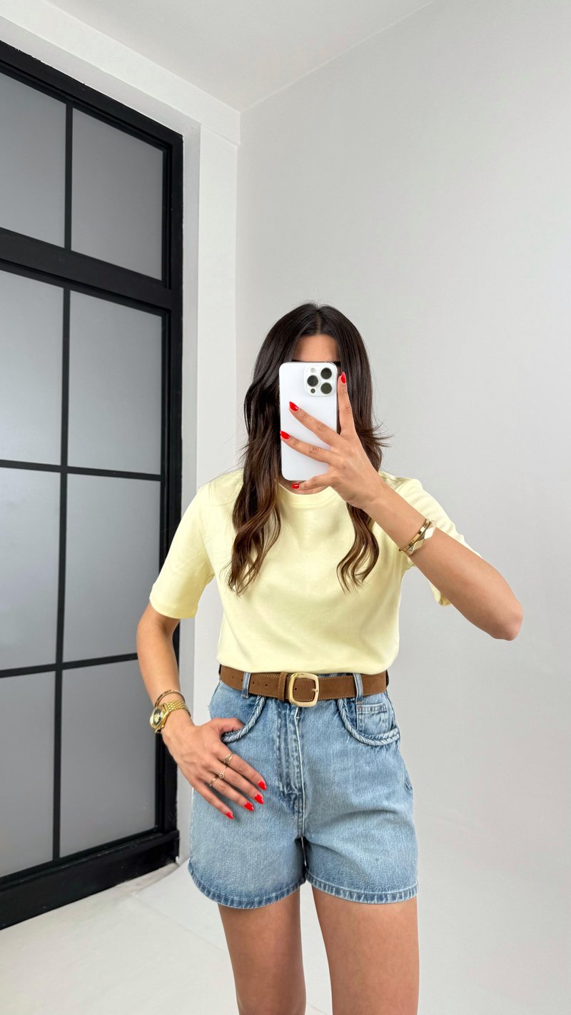 Sarı MD Muadil Kısa Kol Tshirt Gaus00480GausTSHIRTGU1002122