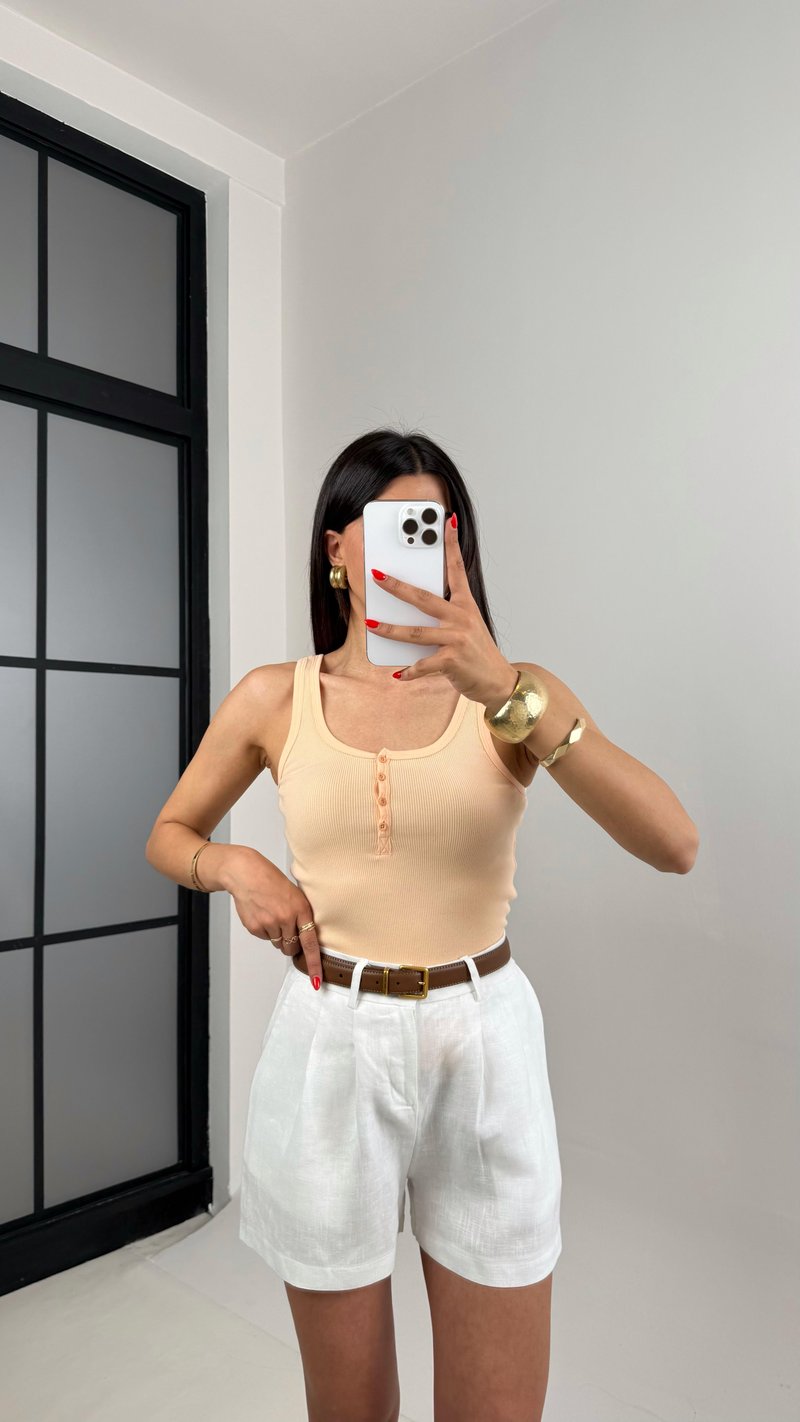 Somon Önden Düğmeli Basic Atlet Gaus00498