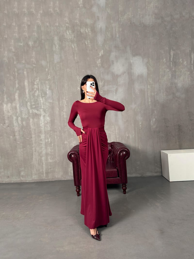 Bonita Bordo Bodysuit Etek Tasarım Takım