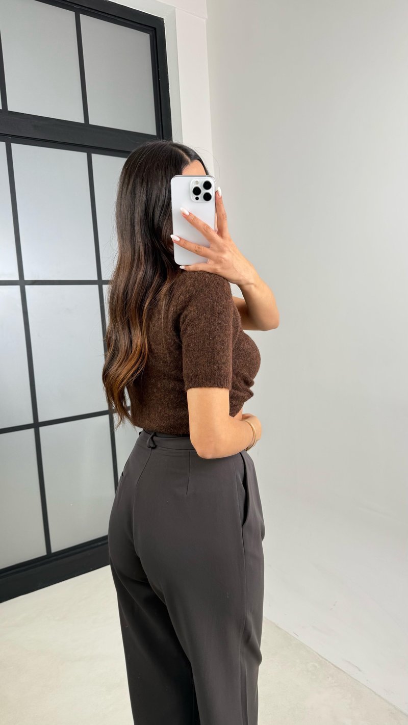 Acı Kahve Cepli Kumaş Pantolon GAUS-00544