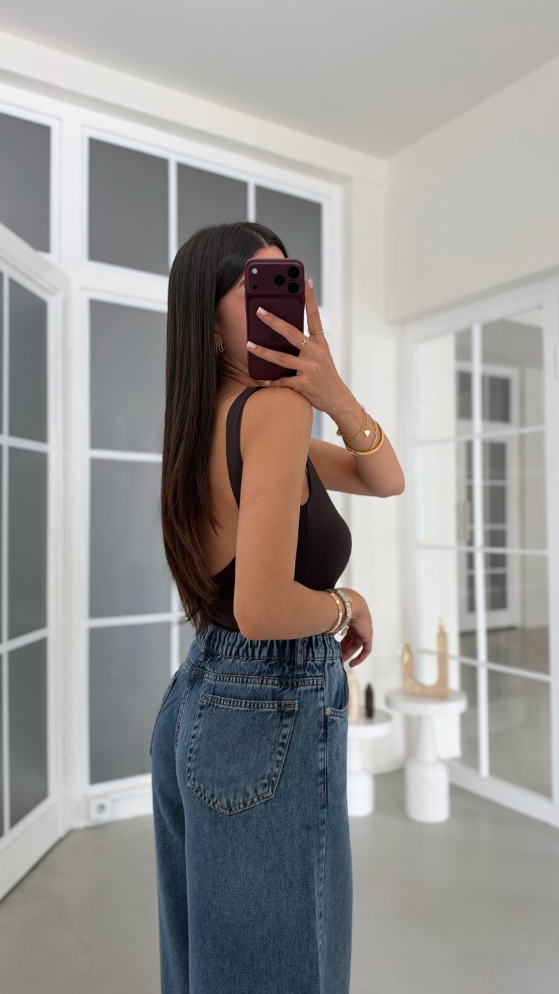 Siyah Basic Bodysuit GAUS-02333