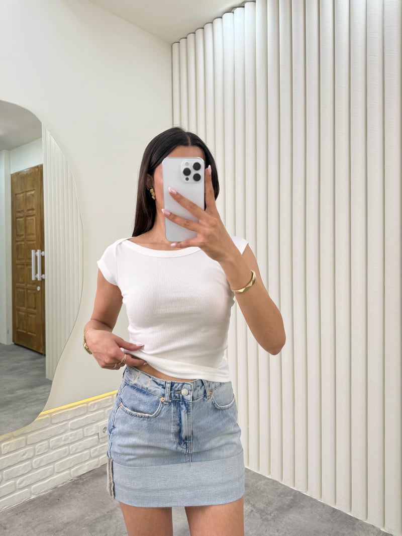 Beyaz  Kısa Kol ZR Muadil Tshirt Gaus00329