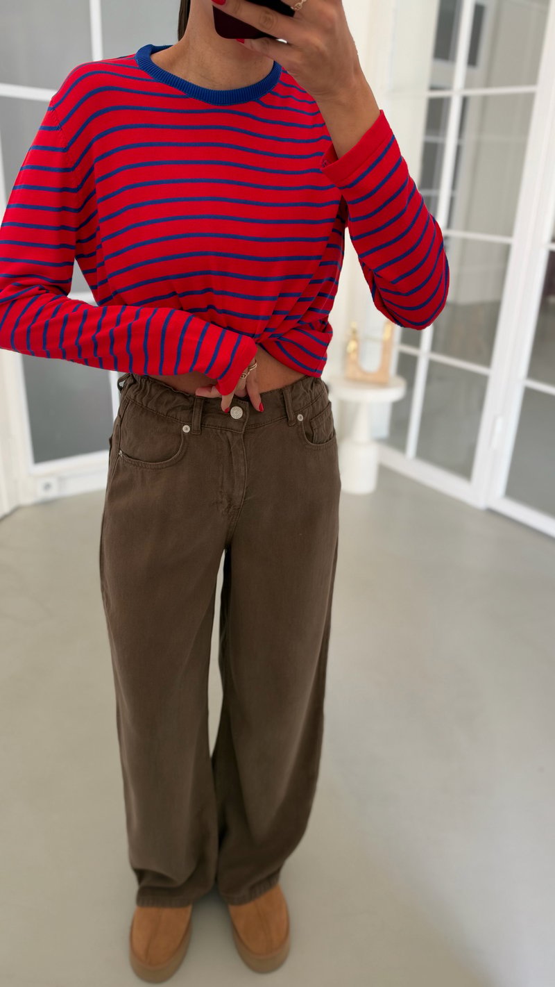 Haki Beli Lastikli Geniş Paça Jean GAUS-01876 GAUS-02035