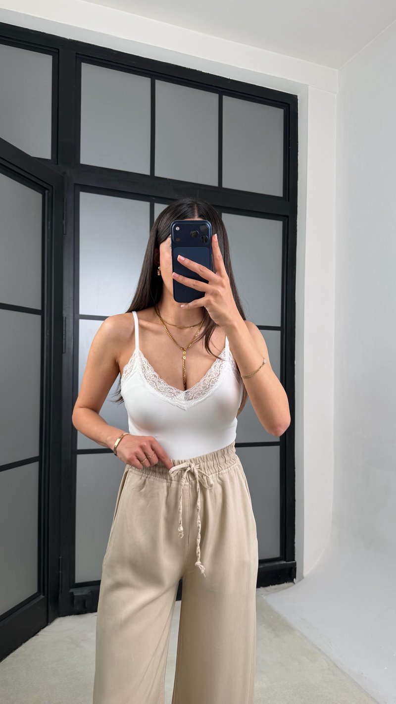Taş Beli Lastikli Tencel Denim Pantolon GAUS-01474