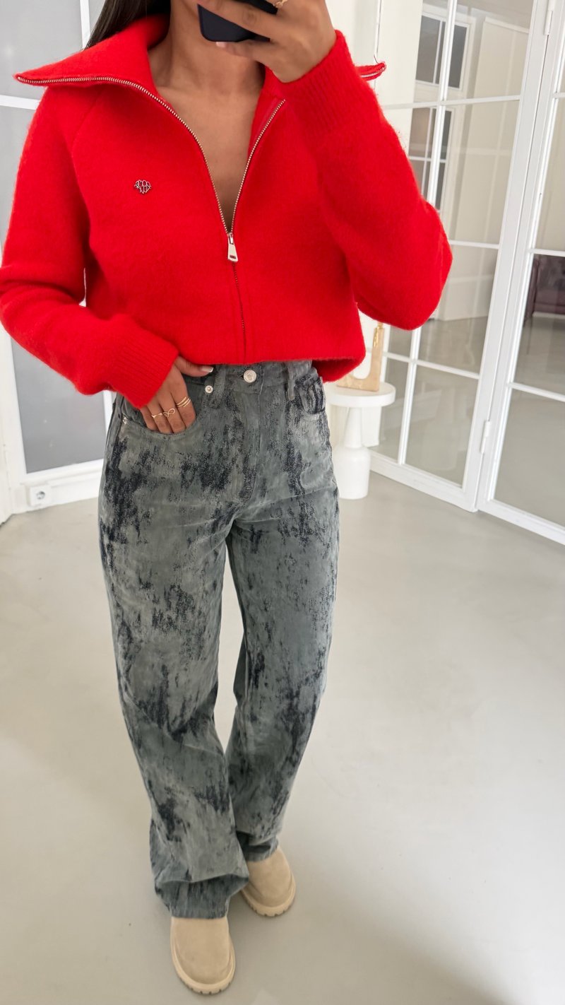 Gri ZR Model Kadife Tasarım Jean GAUS-02170