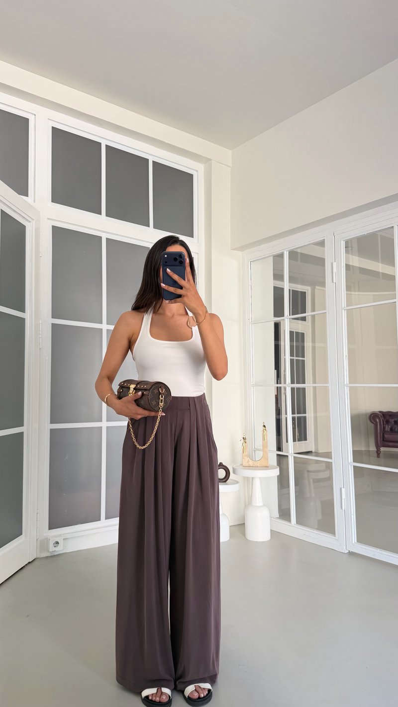 Kahve OYS Model Beli Lastikli Pantolon Modal Pantolon GAUS-01808