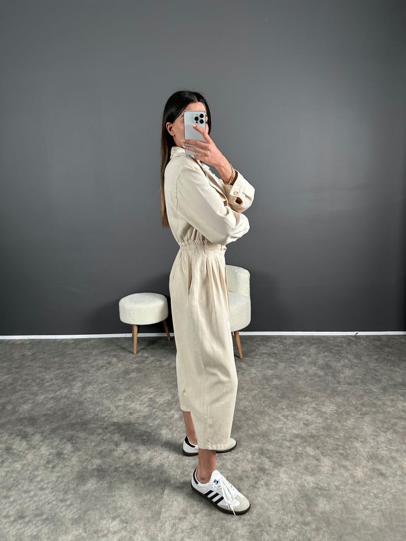 Elina Gabardin Kemer Detaylı Tulum 