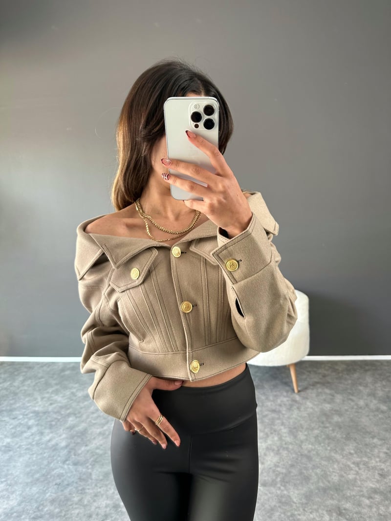 Mink Madonna Collar Cashmere Jacket