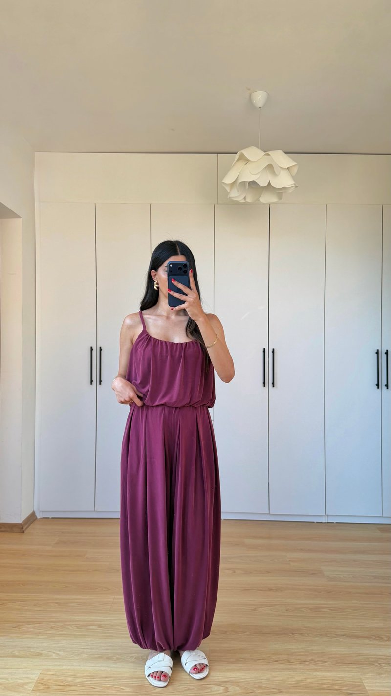 Mürdüm OYS Model Crop Üst Pantolon İkili Modal Kumaş Takım GAUS-01602