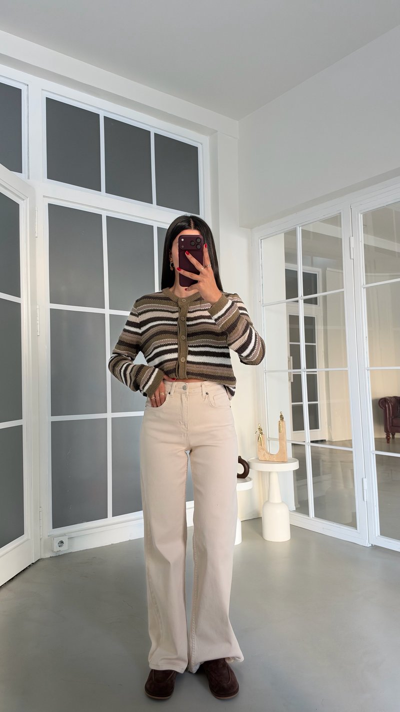 Krem MD Muadil Geniş Paçalı Jean GAUS-02081