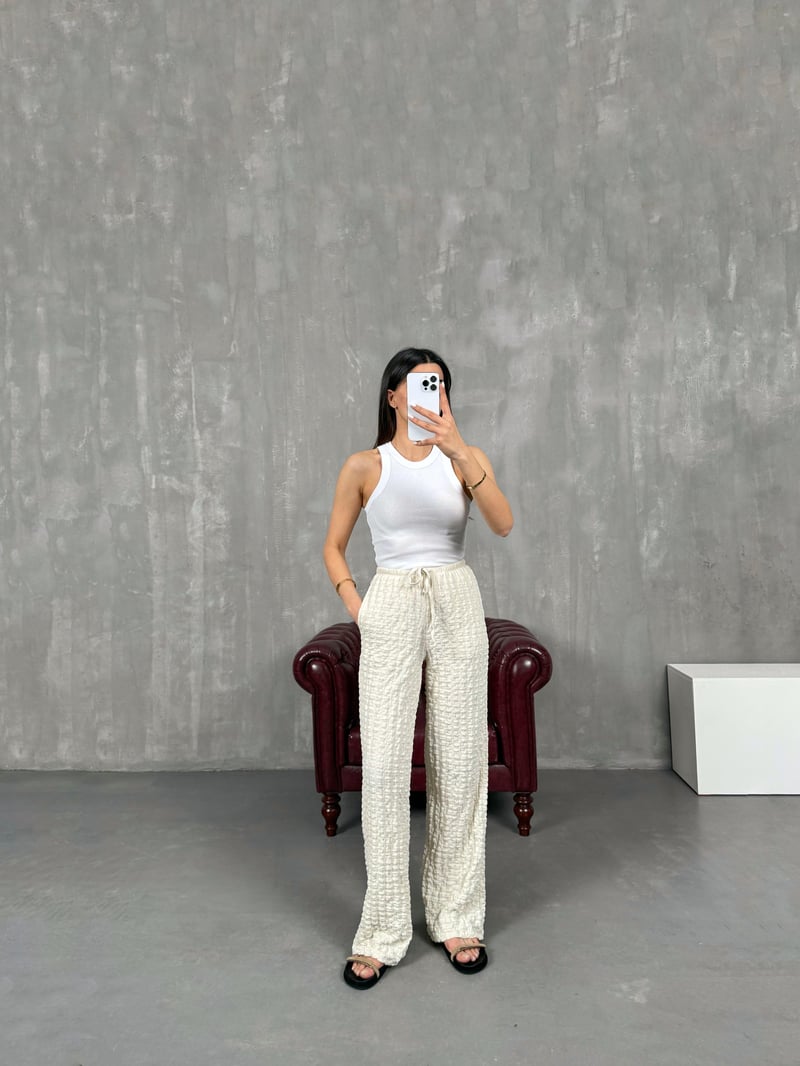 Krem Bürümcük Pantolon Gaus00067