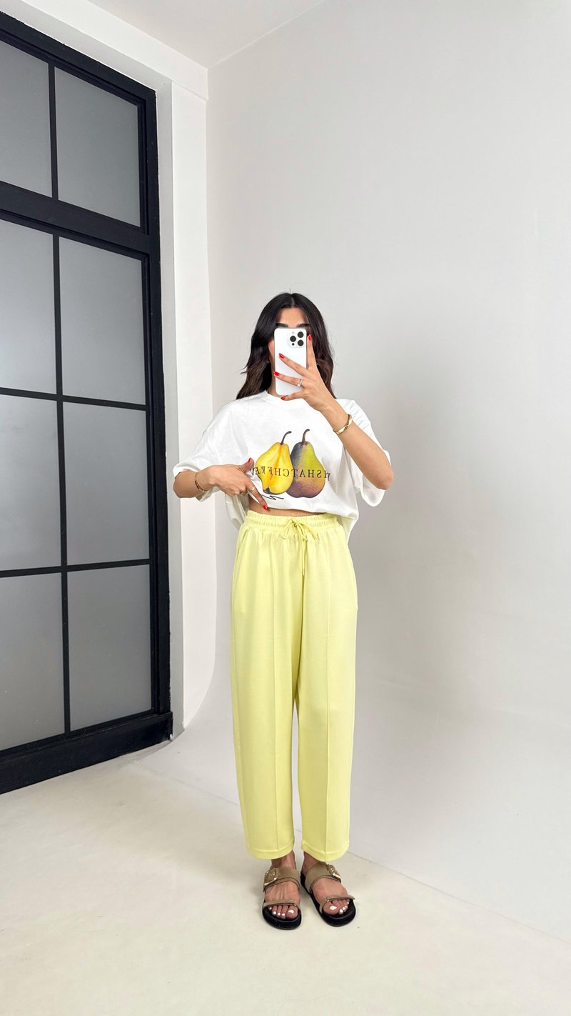 Sofya Sarı Oysh Muadil Modal Kumaş Balon Pantolon