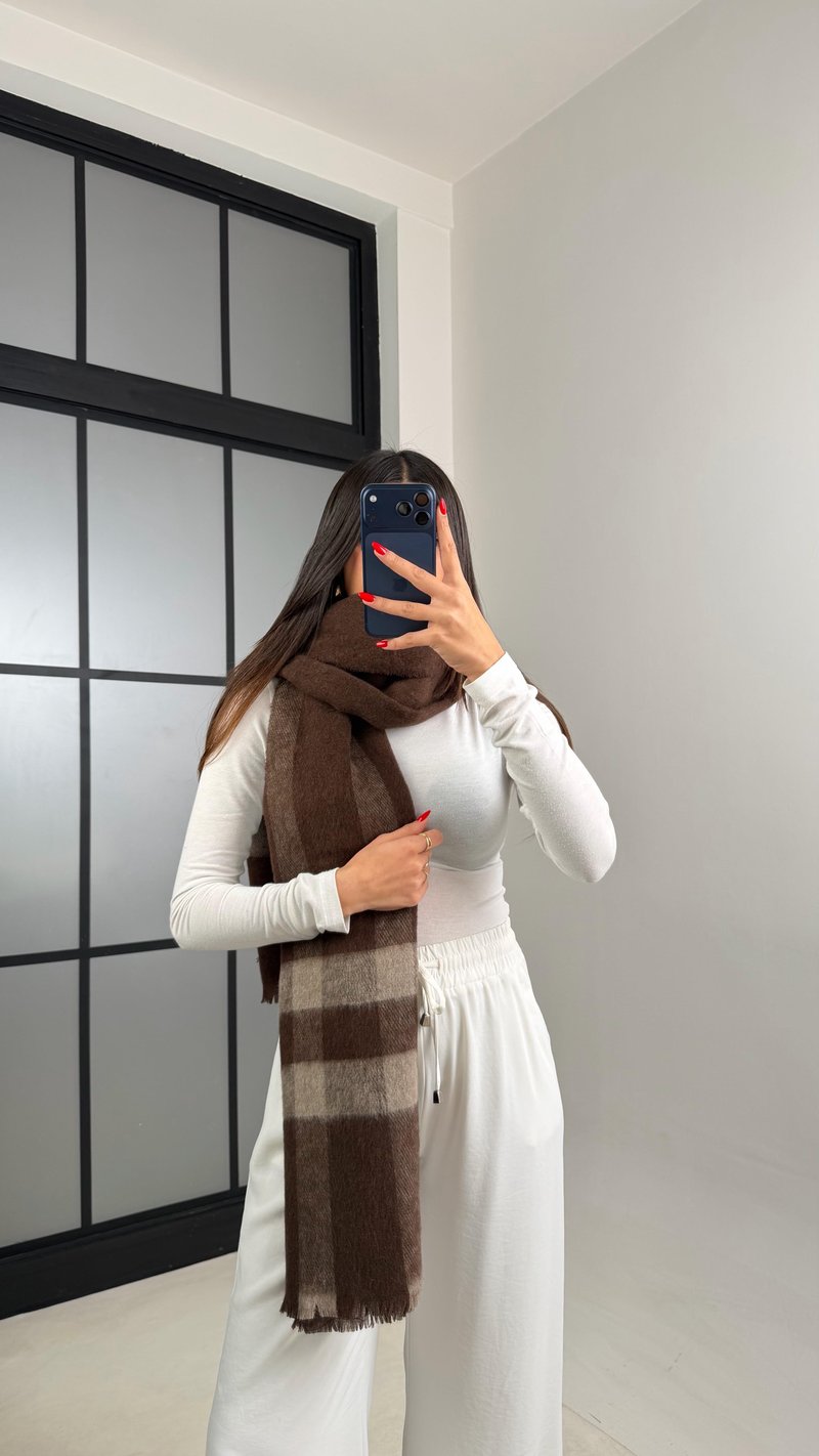 Kahve Yumuşak Dokulu Atkı GAUS-00946