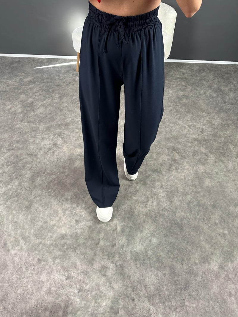 Olya Lacivert Beli Lastikli Pantolon 