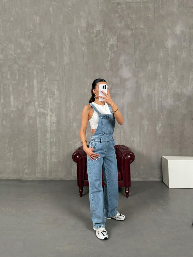 Mavi Salopet Denim Tulum Gaus00019