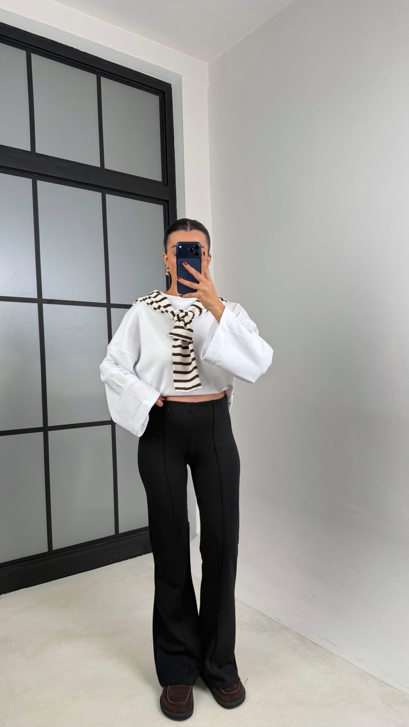 Siyah Zr Muadil Çımalı Modal Pantolon GAUS-00641