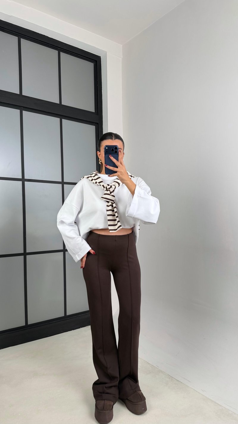 Acı Kahve Zr Muadil Çımalı Modal Pantolon GAUS-00641