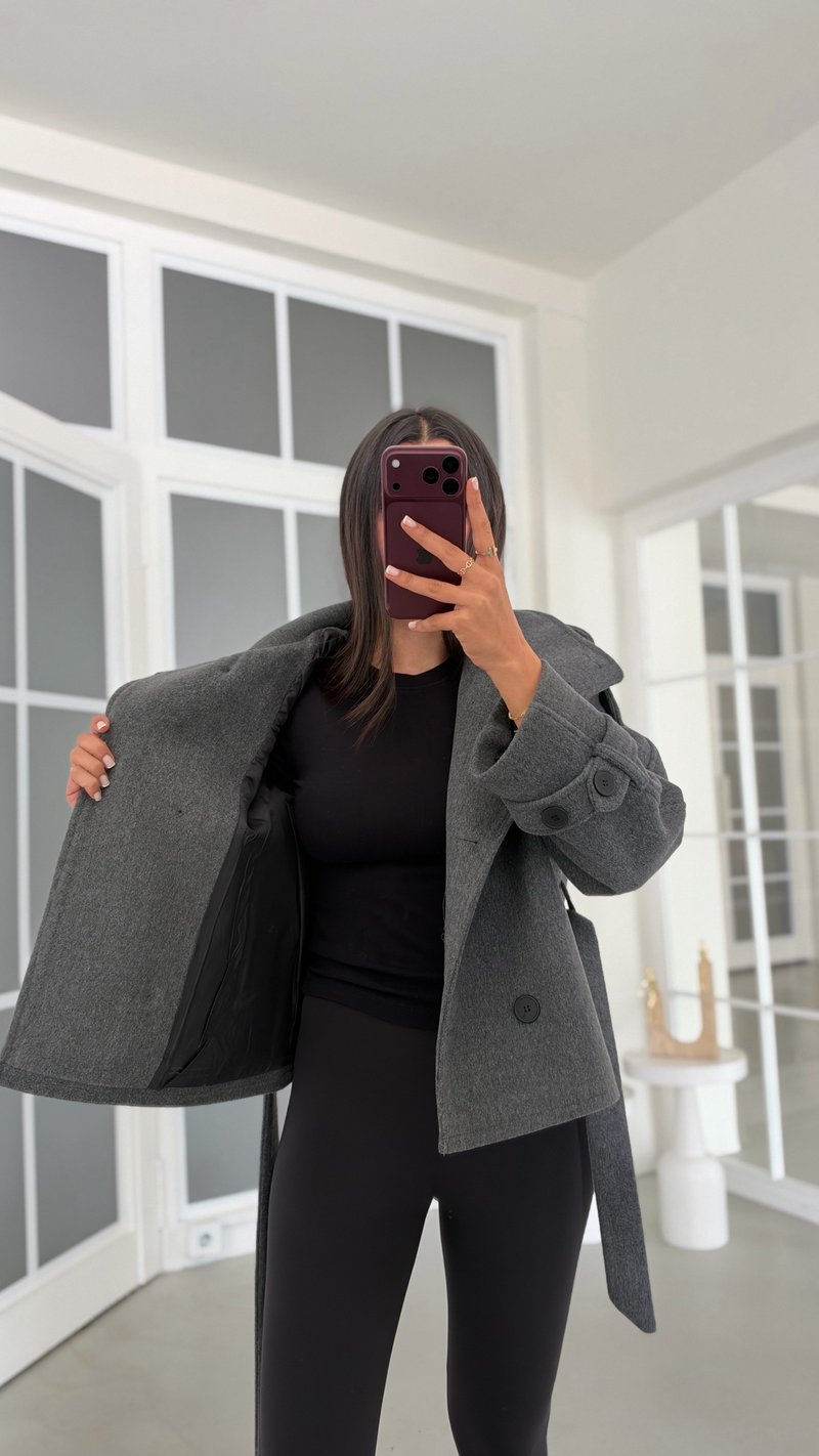 Antrasit Dik Yaka MD Muadil Astarlı Kaban GAUS-02366