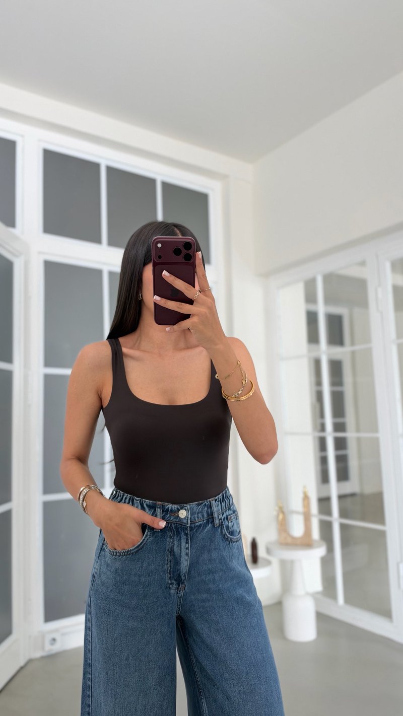 Siyah Basic Bodysuit GAUS-02333