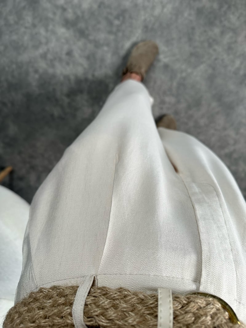 Hasır Kemerli Keten Pantolon 