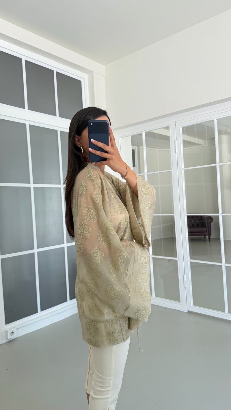 Yeşil Çin Düğme Detaylı Premium Gömlek GAUS-01711