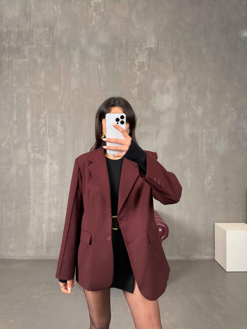 Lenora Bordo Astarlı Blazer Ceket