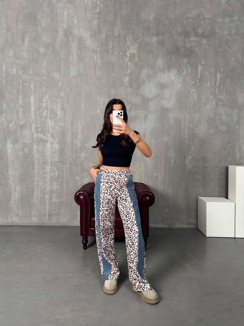 CSM Leopar Denim Karışımlı Pantolon