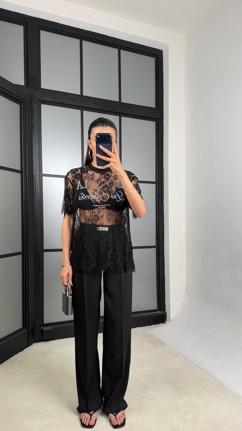 Siyah Beli Lastikli Pantolon GAUS-01387