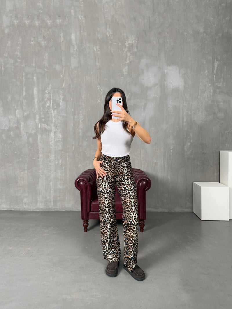 Forge Milky Brown Leopard Print Pants