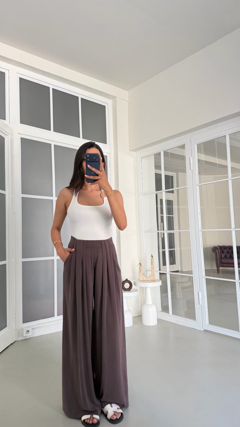 Kahve OYS Model Beli Lastikli Pantolon Modal Pantolon GAUS-01808