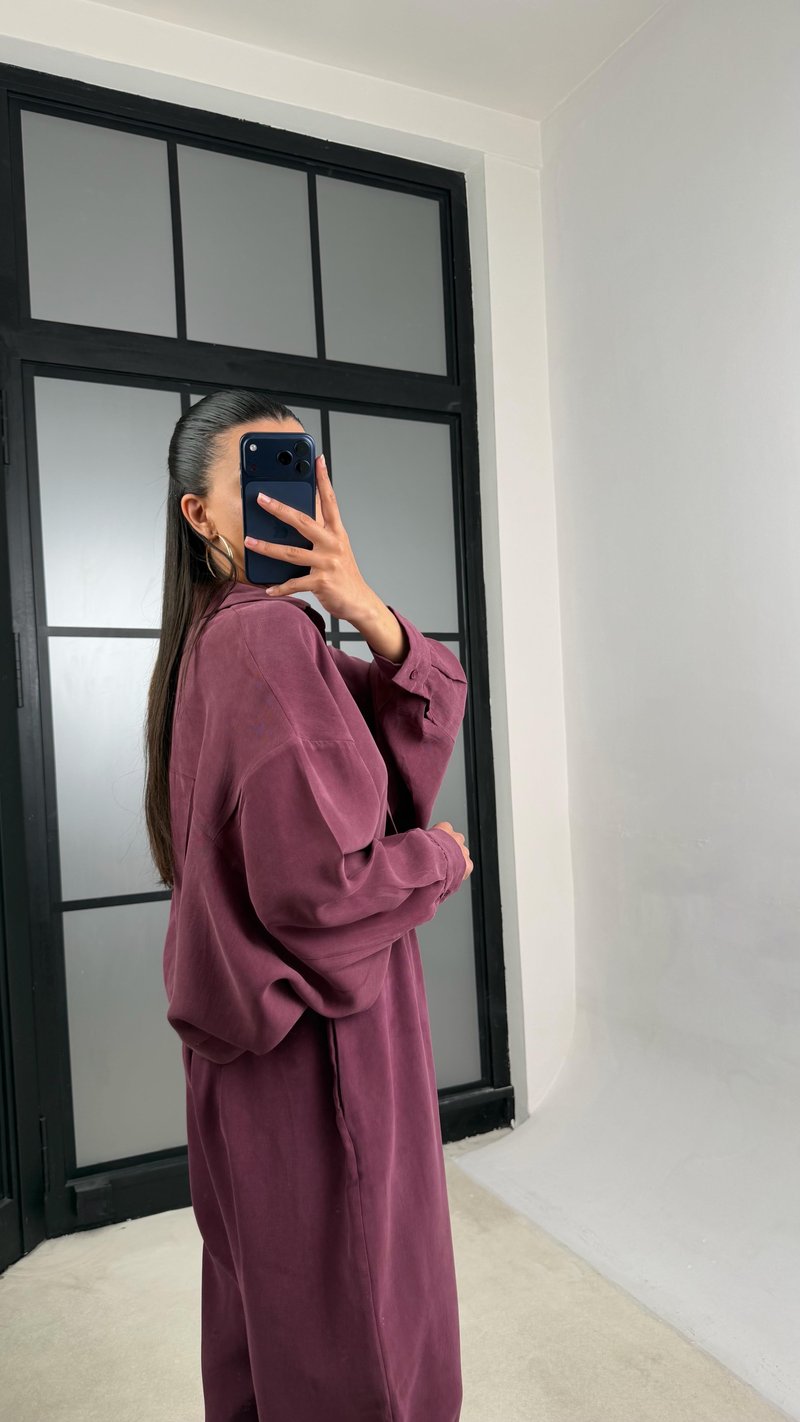 Mürdüm MD Muadil Gömlek Beli Lastikli Şalvar Pantolon Tencel Takım GAUS-01500