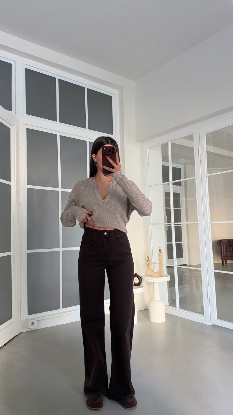 Acı Kahve MD Muadil Geniş Paçalı Jean GAUS-02081