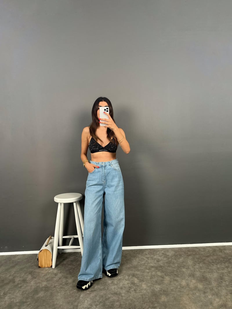 Kyla Light Blue Wide Leg Jean