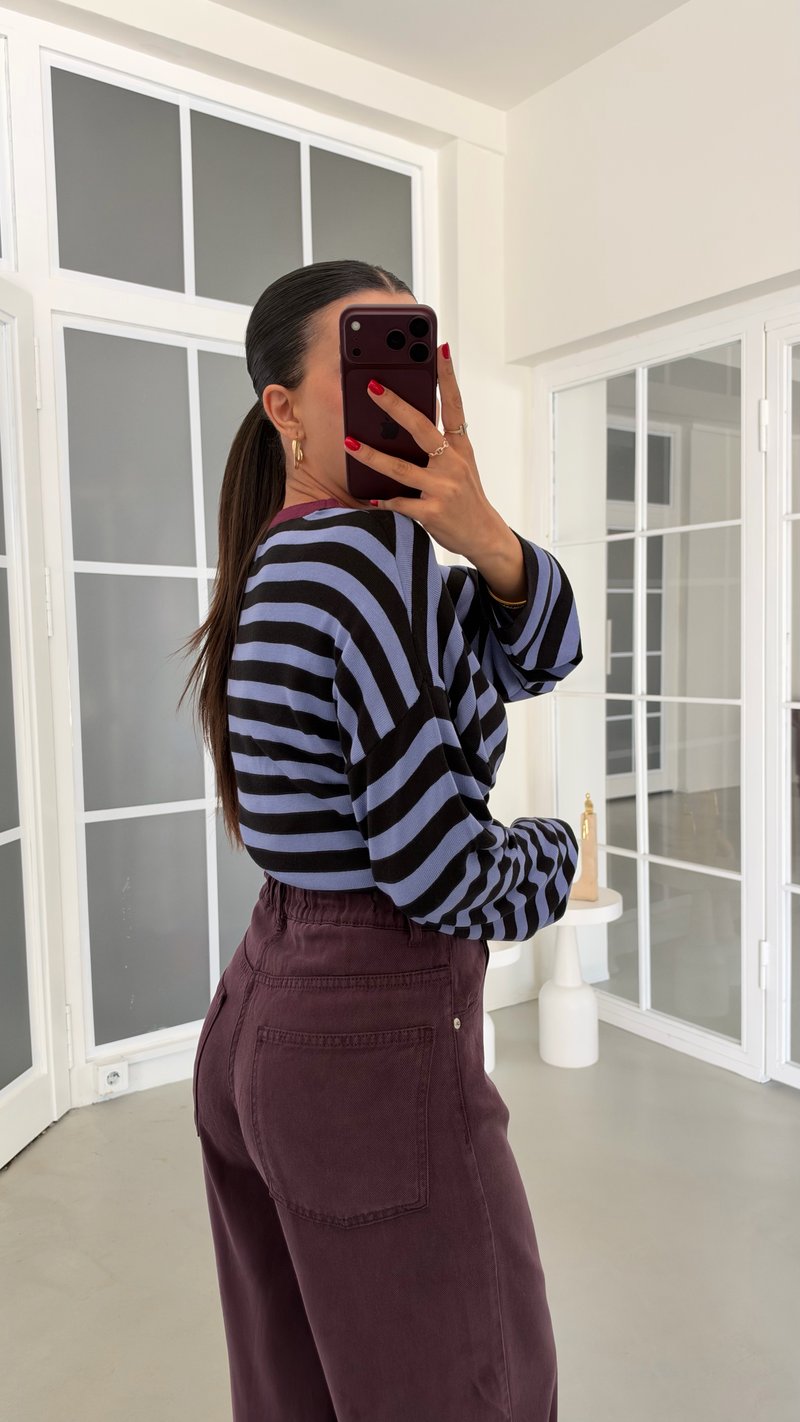 Mürdüm Beli Lastikli Geniş Paça Jean GAUS-01876 GAUS-02035