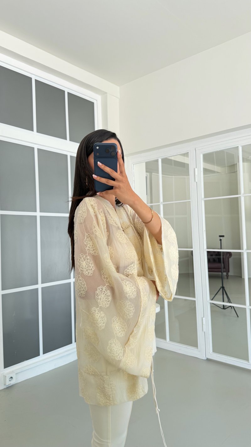 Sarı Çin Düğme Detaylı Premium Gömlek GAUS-01711