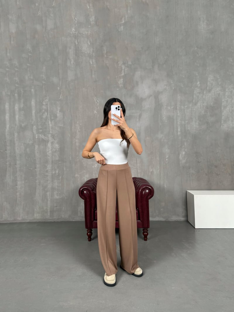 Kahve Çımalı Premium Modal Pantolon Gaus0006