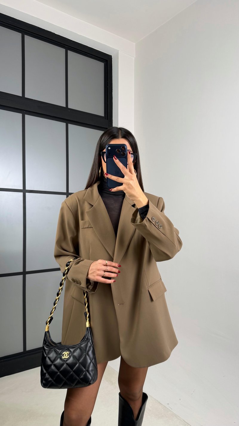Vizon Astarlı Vatkalı Blazer Ceket GAUS-00610