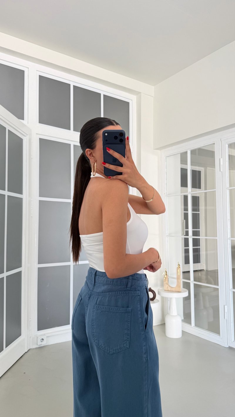 Mavi Yıkamalı Tencel Denim Pantolon GAUS-01786