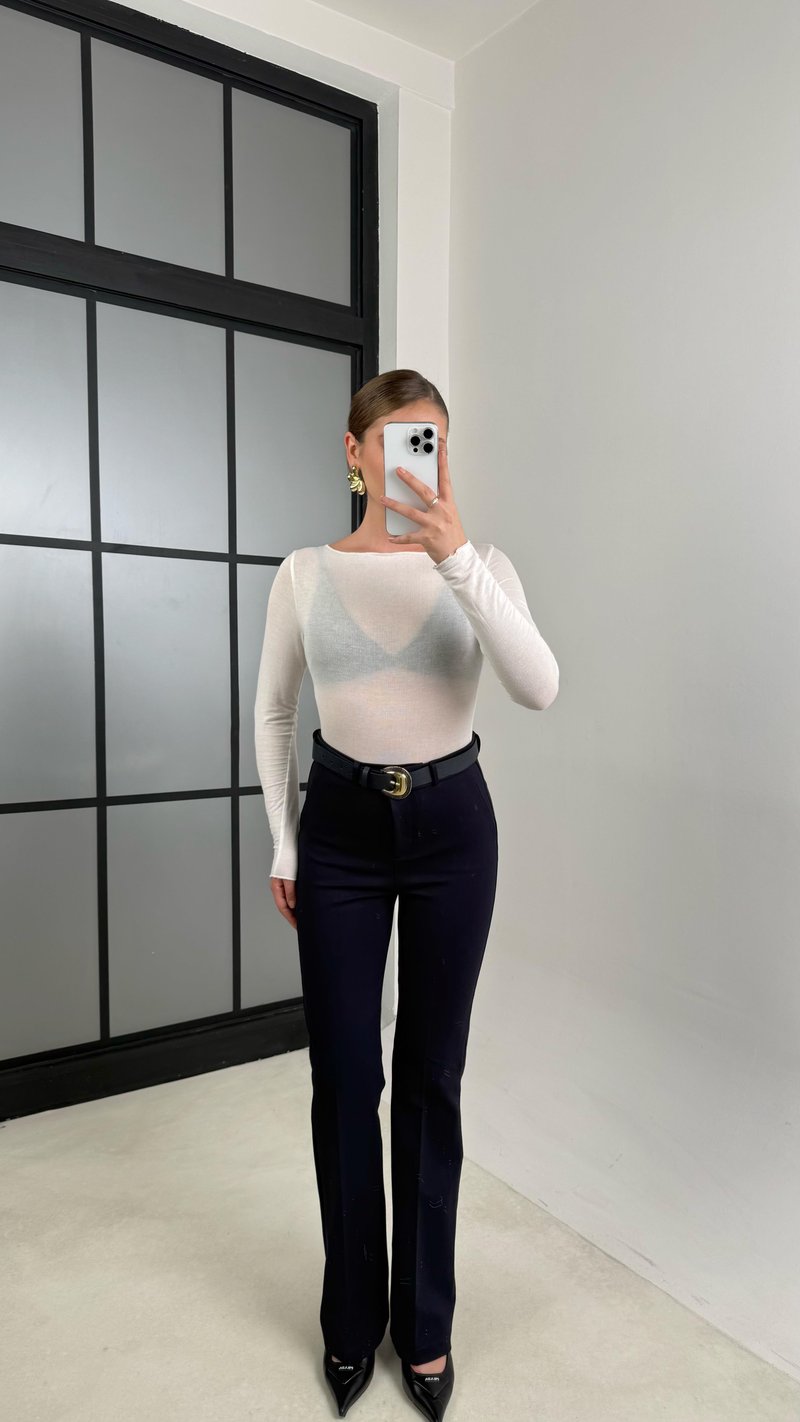 Lacivert Kemerli Çelik Pantolon GAUS-00706