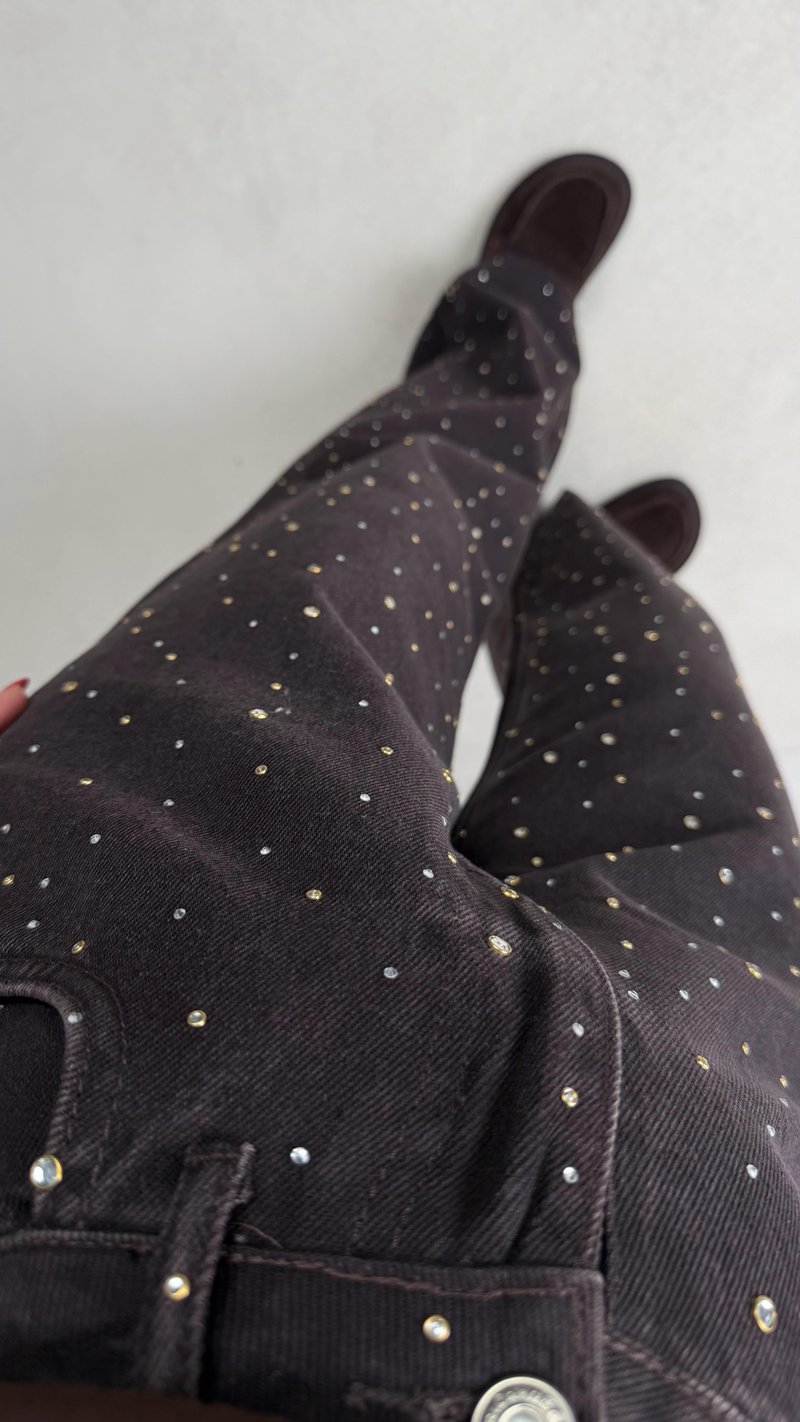 Acı Kahve Full Taş İşlemli Muadil Premium Jean GAUS-00965 GAUS-00972