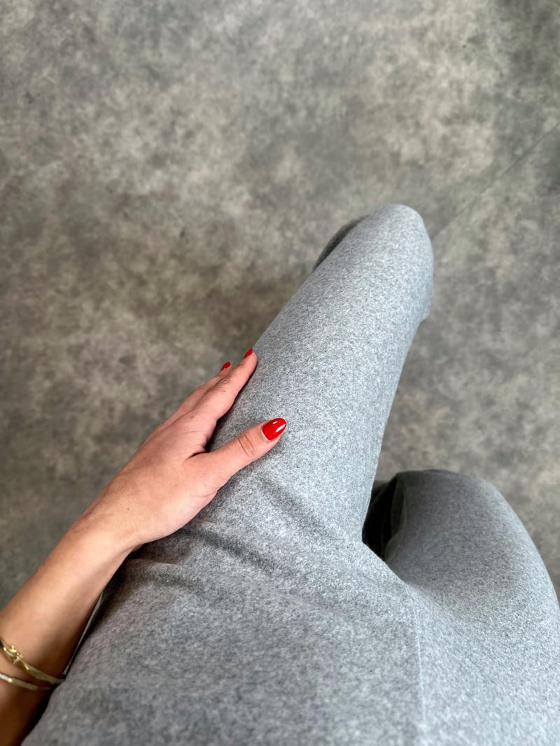 Hully Gri Yumoş Triko Pantolon