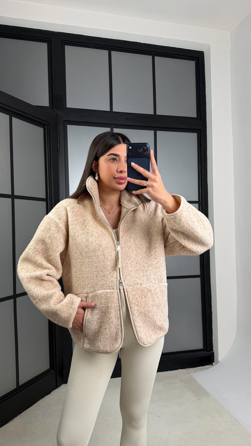 Bej Cepli Polar Hırka GAUS-01177