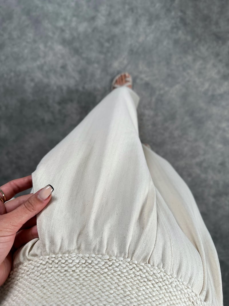 Gabardin Beli Lastikli Palazzo Pantolon 