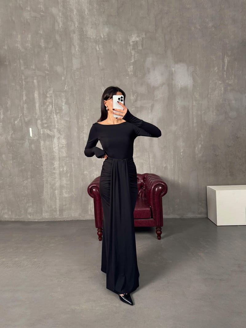 Bonita Siyah Bodysuit Etek Tasarım Takım