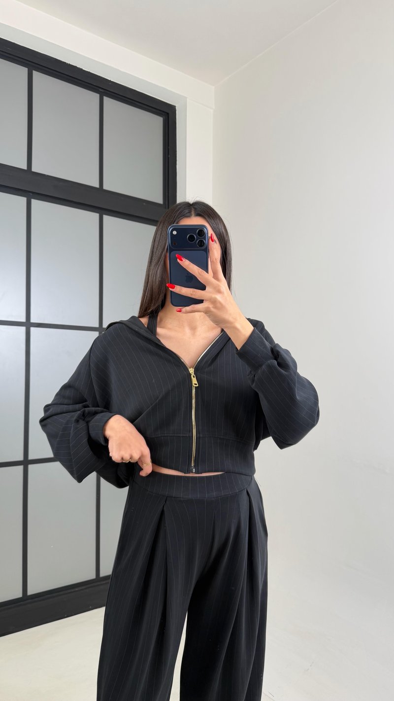 Füme Hırka Beli Lastikli Pantolon OYS Model Premium Modal Takım GAUS-01023