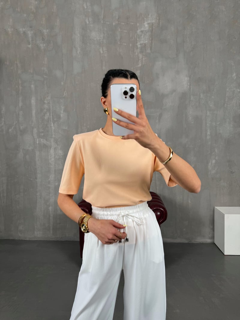 Somon Bisiklet Yaka Vatkalı Basic Tshirt Gaus00118